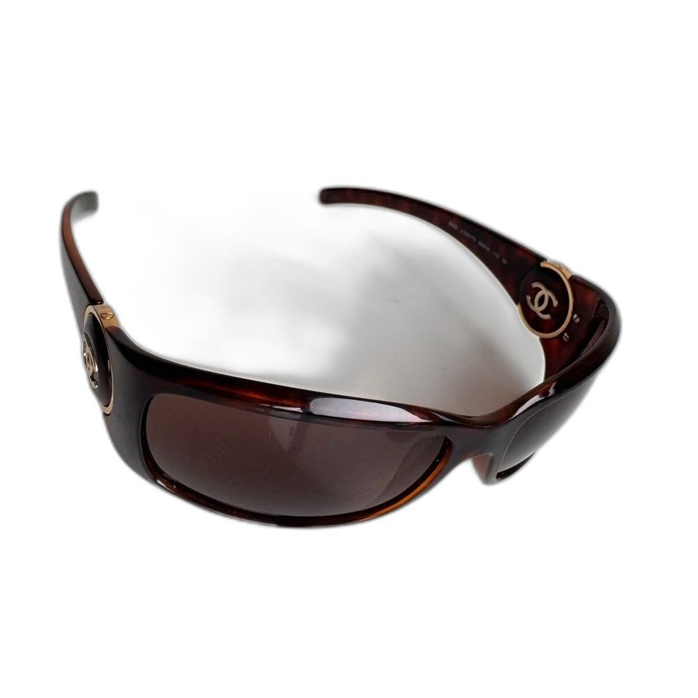 Vintage Y2K Chanel 6030 Tortoise CC Logo Sunglasses Brown Gold Logo Italy - Picture 6 of 16